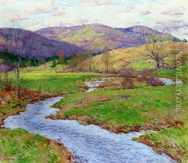 Swollen Brook (No. 2) Oil Painting - Willard Leroy Metcalf