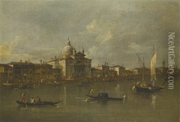 Venice, A View Towards The Giudecca And The Church Of Le Zitelle Oil Painting - Giacomo Guardi