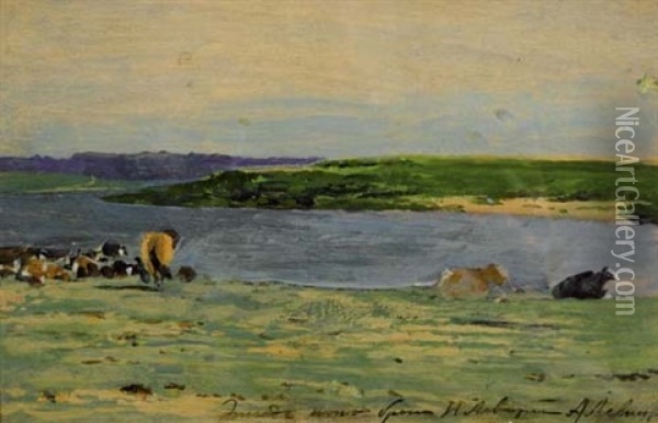 Flusslandschaft Oil Painting - Isaak Levitan