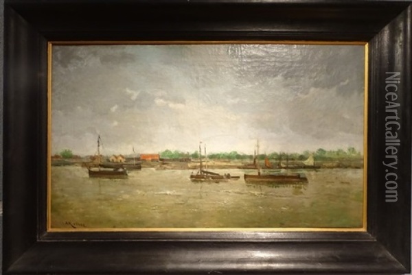 Marine Oil Painting - Amedee (Ernest) Lynen