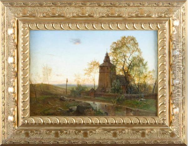 Kosciolek, 1870 R. Oil Painting - Henryk Grabinski