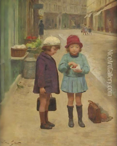 Please Share With Me Oil Painting - Victor-Gabriel Gilbert