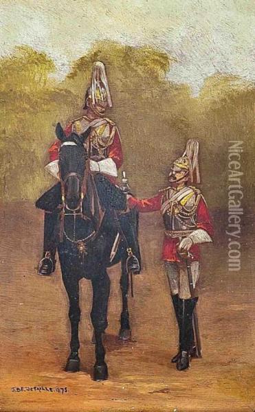 The King's Horseguard Oil Painting - Jean Baptiste Edouard Detaille