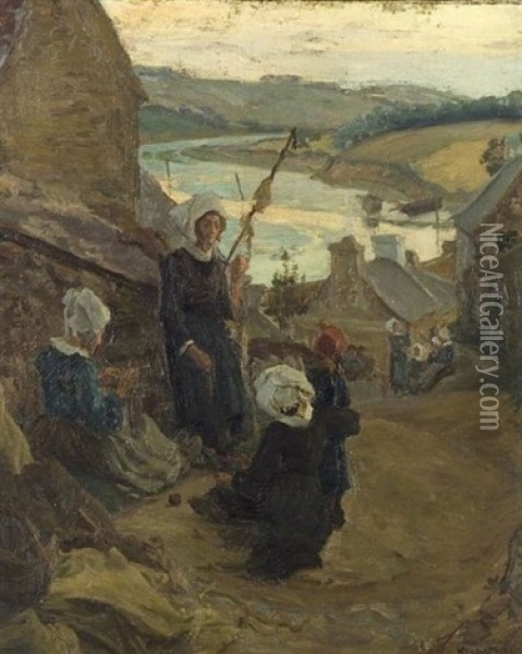 Peasant Woman Oil Painting - Alfred Victor Fournier