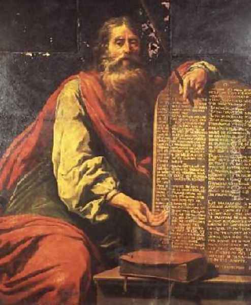 Moses and the Tablets of the Law Oil Painting - Laurent De La Hyre