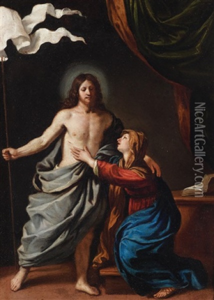 The Risen Christ Appears To The Virgin Oil Painting -  Guercino