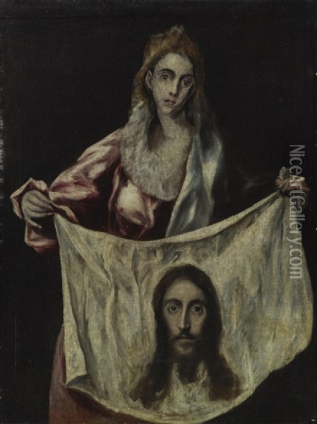 Saint Veronica Holding The Veil Oil Painting -  El Greco