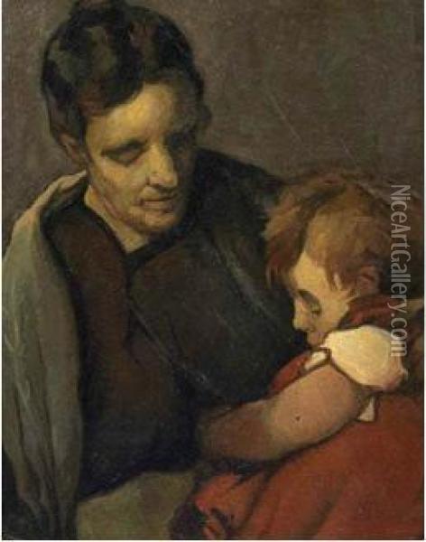 Madre Con Bambino Oil Painting - Ludovico Tommasi