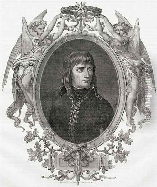 Portrait of Napoleon Bonaparte 1769-1821 engraved by Stephane Pannemaker 1847-1930 Oil Painting - Viollat, Eugene Joseph