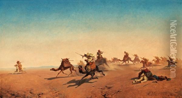 Desert Battle Oil Painting - Henrik Ankarcrona