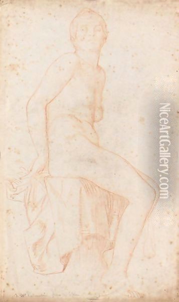 Study Of A Nude Oil Painting - William Strang