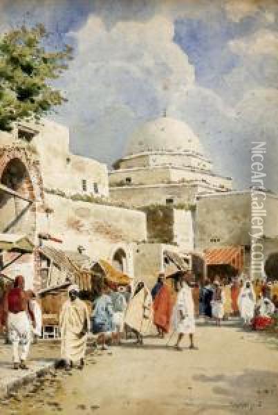 Tuniszi Utcareszlet Oil Painting - Jeno, Eugene Koszkol