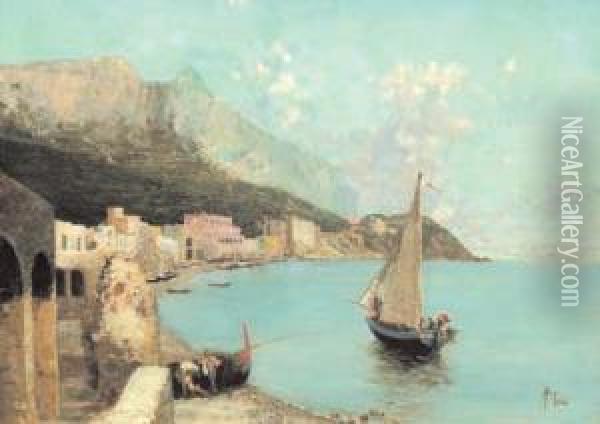Spiaggia Di Capri Oil Painting - Francesco Saverio Torcia
