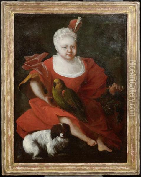 Portrait Of The Countess Mualia Beligica Zu Ysenburg Oil Painting - Johann Georg Koch