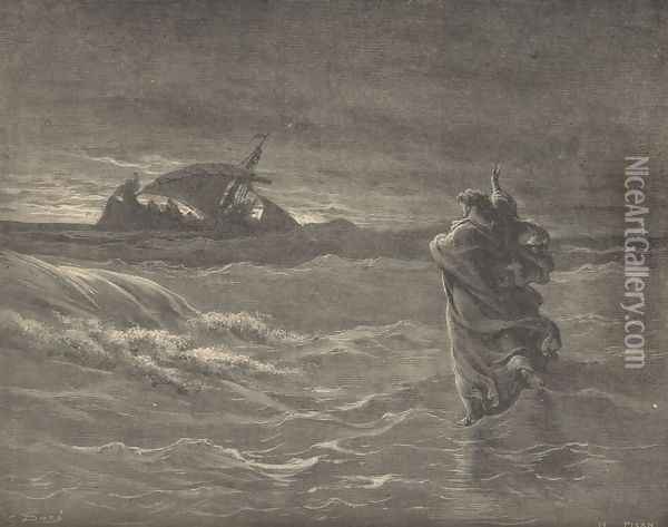 Jesus Walking On The Water Oil Painting - Gustave Dore