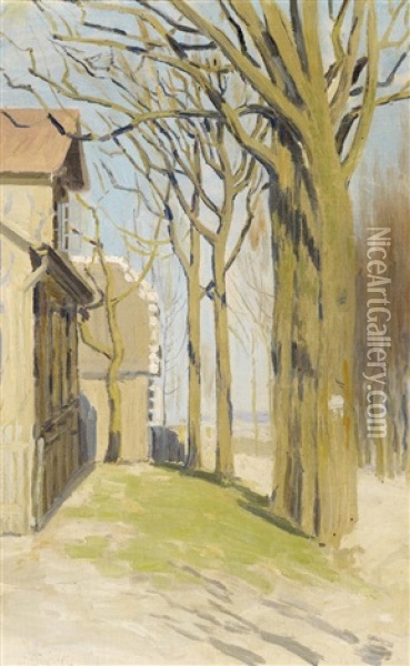 Erstes Grun Hinter Dem Haus Am Park Oil Painting - Vilhelms Purvitis