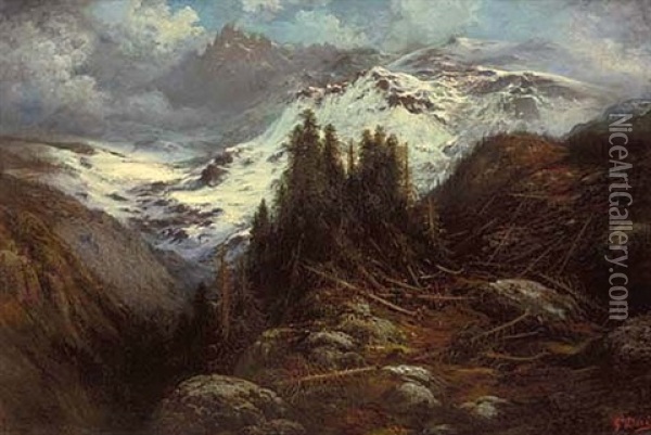 Mont Blanc Oil Painting - Gustave Dore