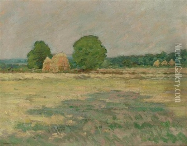 Grain Field, Nj Oil Painting - Theodore Robinson