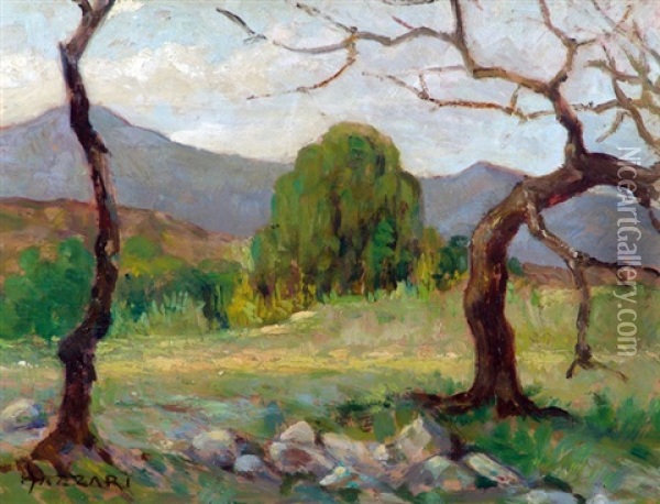 Reflejo De Sol - Otono (rio Ceballos) Oil Painting - Alfredo Lazzari