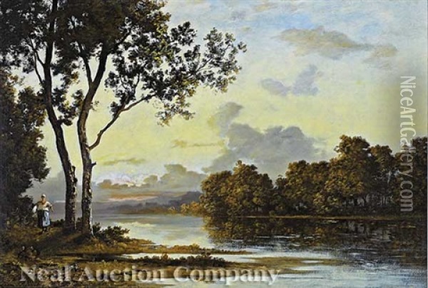 River Path Oil Painting - Leon Richet