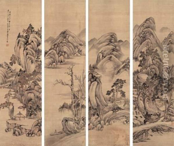 Four Seasons Oil Painting - Leng Mei