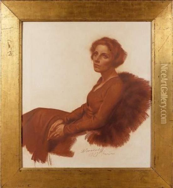 Portrait De Mme X Oil Painting - Alexander Evgenievich Yakovlev