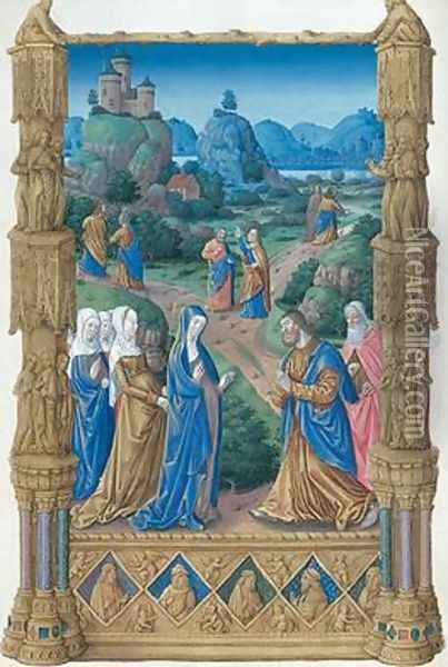 The Apostles leaving the Virgin to spread the Word of Christ Oil Painting - Pol de Limbourg
