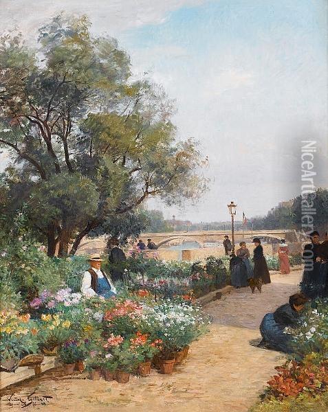 Quai Aux Fleurs Oil Painting - Victor-Gabriel Gilbert