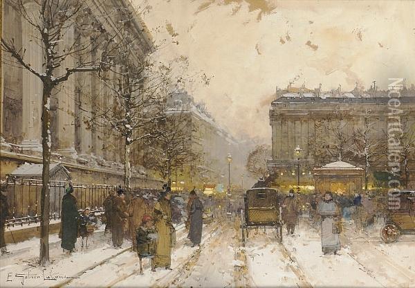 La Madeleine, Paris Oil Painting - Eugene Galien-Laloue