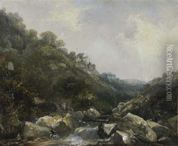 Water Rapids Oil Painting - David Cox the Elder