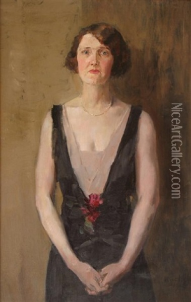 Portrait Of Beulah Watson Oil Painting - Isaac Israels