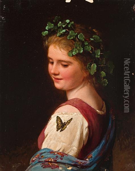 The Butterfly Oil Painting - Meyer Georg von Bremen