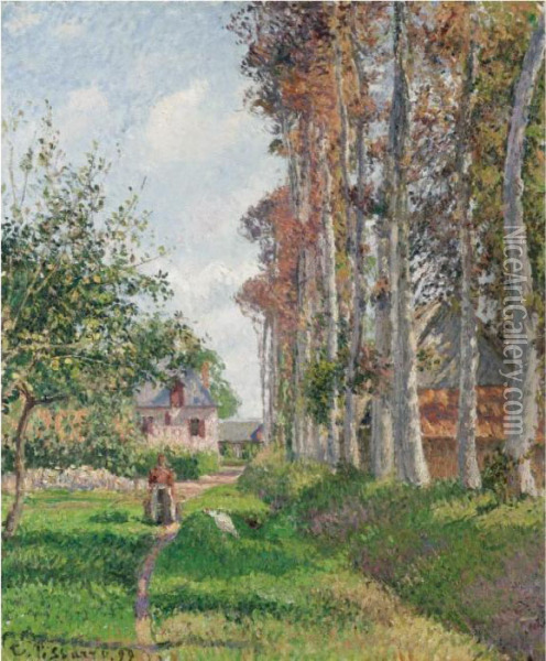 Property From A European Private Collection
 

 
 
 

 
 Le Verger Du Manoir D'ango, Varengeville, Matin Oil Painting - Camille Pissarro
