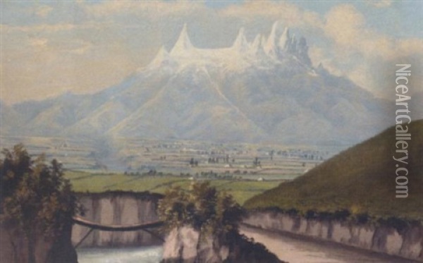 The Volcano Riobamba, Ecuador Oil Painting - Rafael Troya