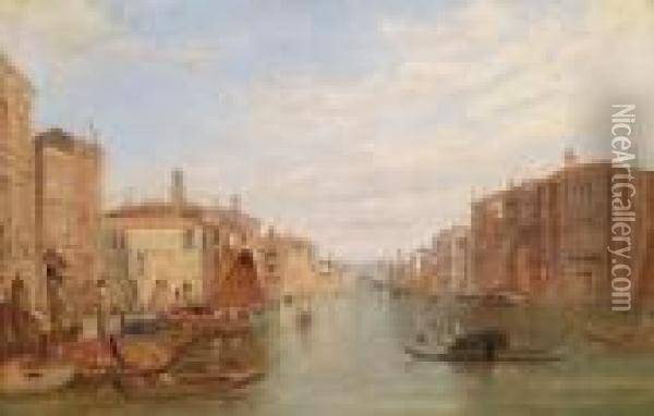 Thegrand Canal In Venice Oil Painting - Alfred Pollentine