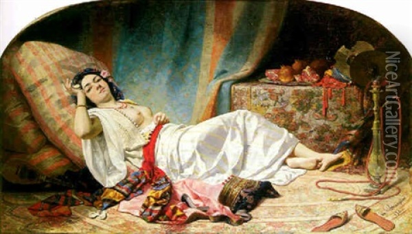 L'odalisque Oil Painting - Gabriel Auguste Claire Armand de Fraguier