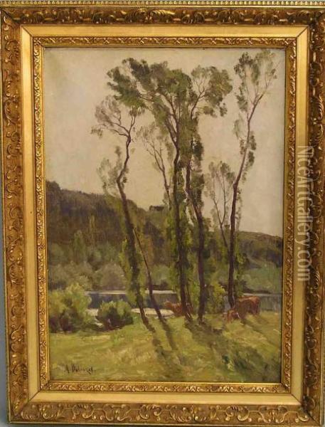 Flusslandschaft Oil Painting - Armand Auguste Balouzet
