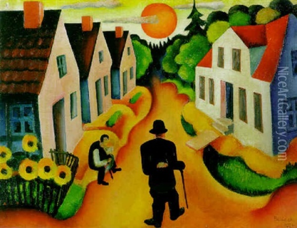 Dorfstrasse Bei Liethe I Oil Painting - Friedrich Busack