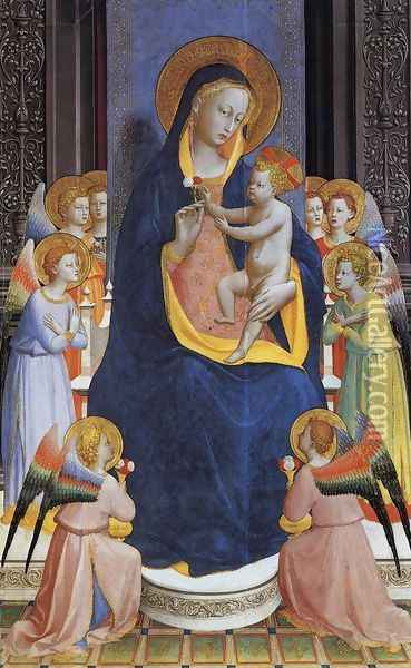 Fiesole Altarpiece (detail) 1428 Oil Painting - Angelico Fra