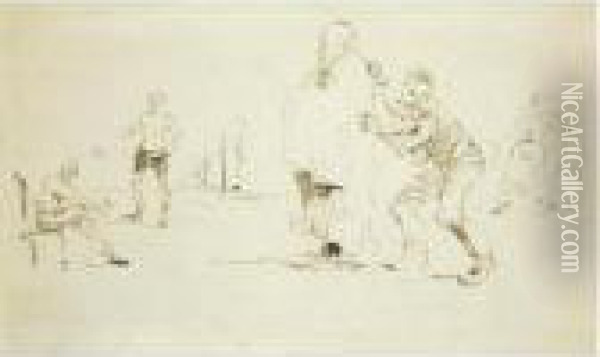 Sur La Plage Oil Painting - Henri De Toulouse-Lautrec