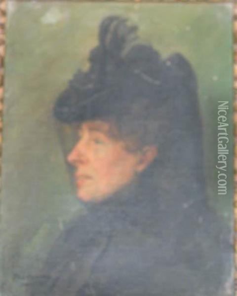 Portrait Dune Elegante Oil Painting - Albert De Balleroy