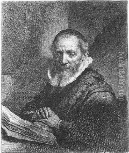 Jan Cornelius Sylvius (b., Holl.266; H.111; Bb.33-h) Oil Painting - Rembrandt Van Rijn