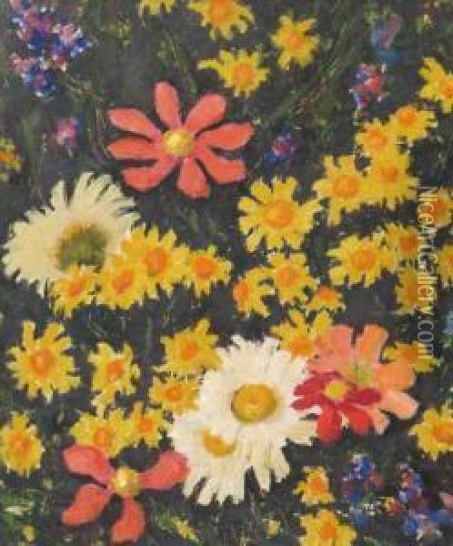 Filed Flowers Oil Painting - Nicolae Tonitza