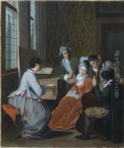 Le Concert Dans Un Salon Oil Painting - Jan Josef, the Elder Horemans