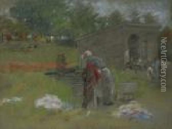 Old Woman In The Country Oil Painting - Jerome Myers