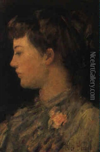Portrait Of Ethel Moore Oil Painting - Childe Hassam