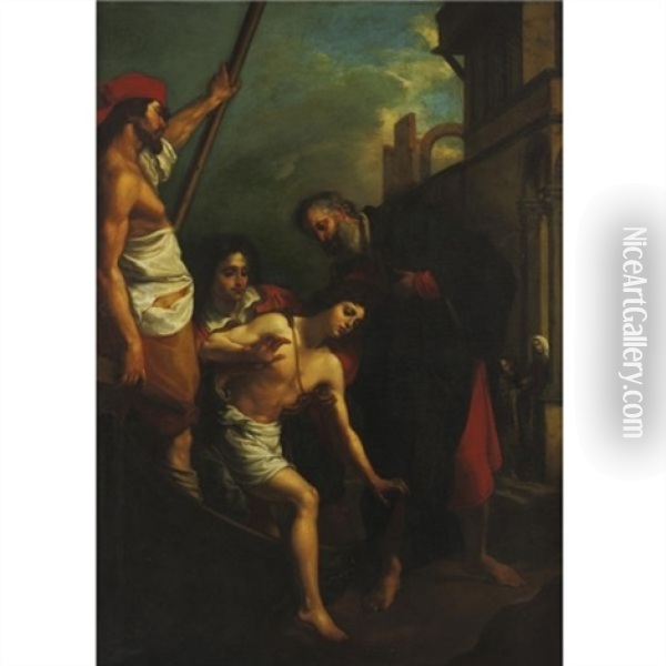 The Hospitality Of St. Giuliano Oil Painting - Jacopo (da Empoli) Chimenti