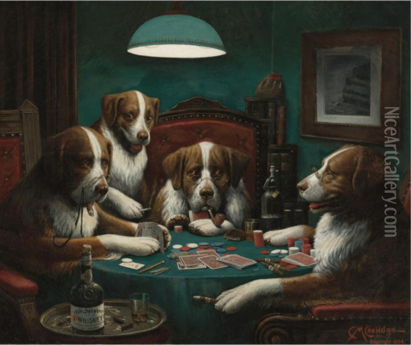 The Poker Game Oil Painting - Cassius Marcellus Coolidge
