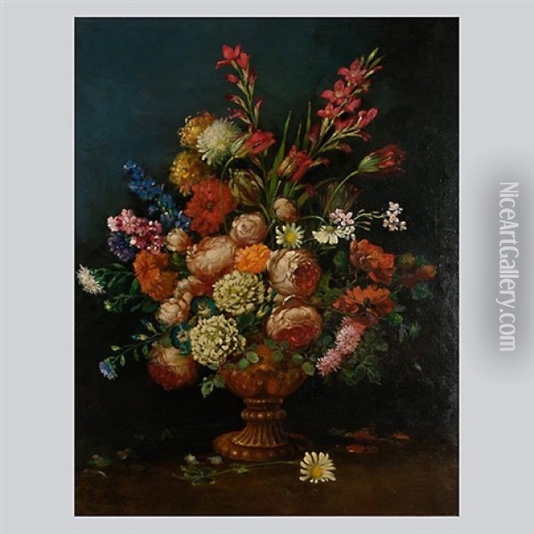 Floral Still Life Oil Painting - Benigino Yamero Ruiz