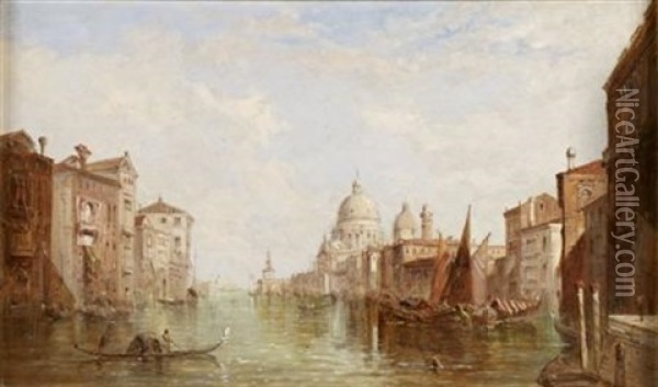 Santa Maria Della Salute From The Grand Canal Oil Painting - Alfred Pollentine